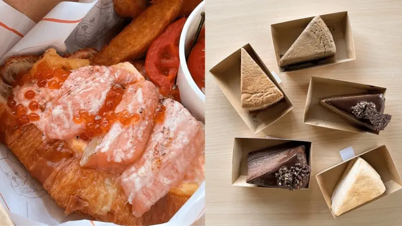 下午茶必吃餐廳先收藏！「意享美式餐廳」榛果巧克力千層、黑糖伯爵奶茶千層、金黃炙燒鮭魚可頌、松露炒野菇...甜食、鹹食外帶外送一次滿足！