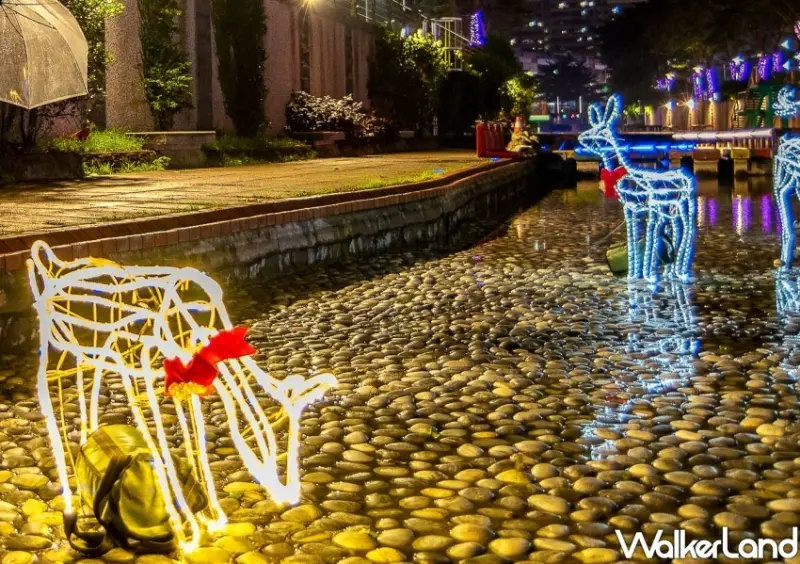 新莊中港大排、蘆洲鴨母港溝耶誕燈飾 / WalkerLand窩客島整理提供 未經許可不可轉載