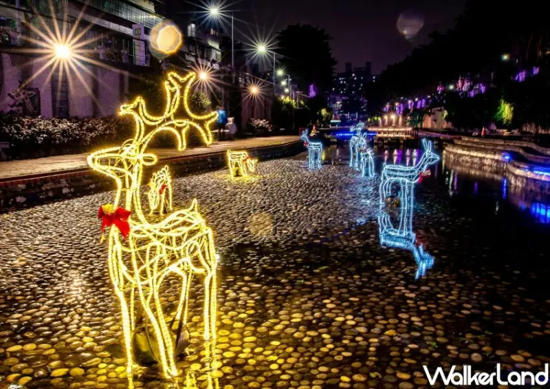 新莊中港大排、蘆洲鴨母港溝耶誕燈飾 / WalkerLand窩客島整理提供 未經許可不可轉載