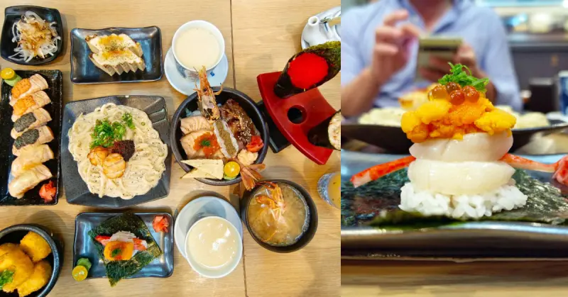 【台南日本料理】花火日本料理/國華街美食餐廳推薦/炙燒松露鮭魚握壽司.花火海陸丼飯.干貝海膽堡