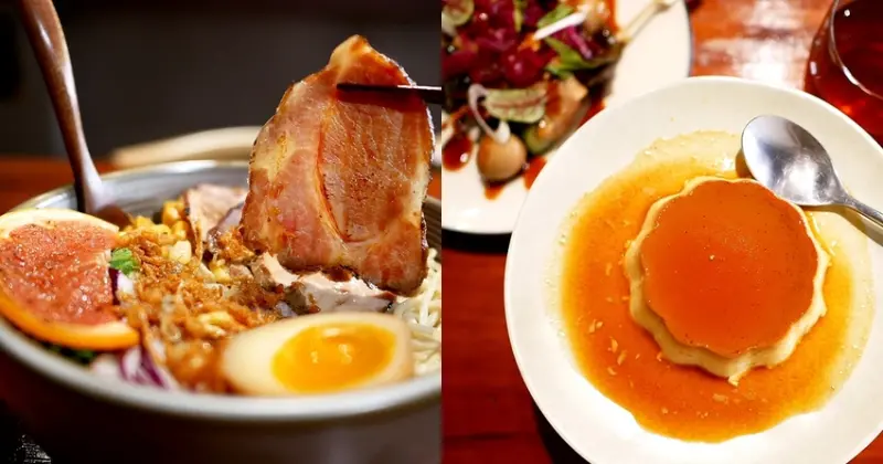 台中西區特色麵館，連滷味都擺超美，帶有濃郁酒香的蛋奶醬，和富含葡萄柚香氣的豚骨湯頭都讚，布丁更不輸甜點店水準-KUMO noodle 麵屋雲