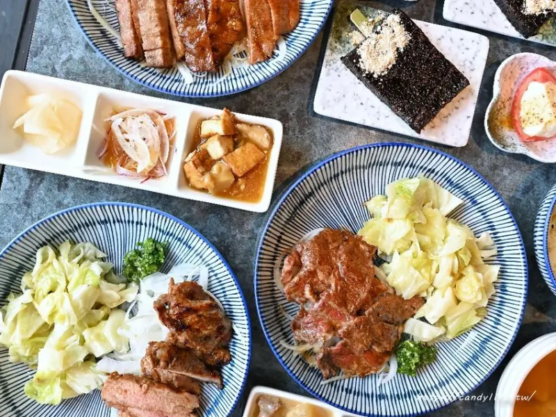 牛什賓館｜台中主打牛內臟日式定食，招牌盛合牛舌一次吃到牛舌三種部位，餐點精緻，還有豪華兒童餐～