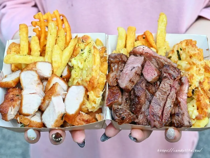 一克噗肉｜台中大慶夜市厲害小吃開分店啦！原塊肉製作的香噴噴熟成牛排、熟成伊比利松板豬，肉肉控必訪～