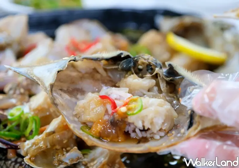 韓國麗水美食 黃金醬蟹/WalkerLand窩客島整理提供 未經許可不可轉載