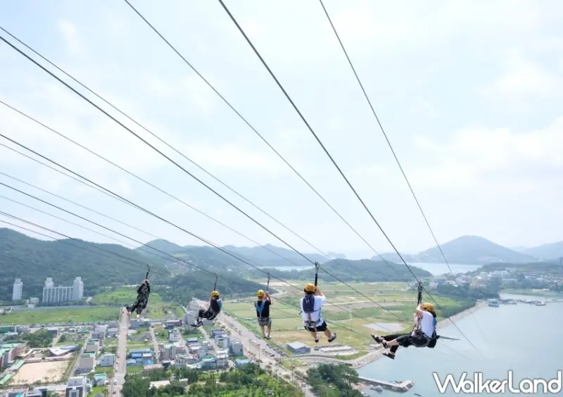 韓國麗水景點推薦 華美達廣場飯店 海上高空滑索/WalkerLand窩客島整理提供 未經許可不可轉載