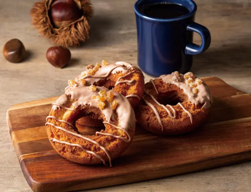 TULLY'S COFFEE：栗子巧克力復古風甜甜圈