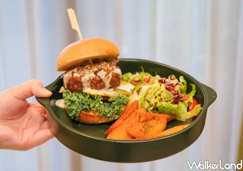 新店誠品裕隆城蔬食「養心沙龍」松露奶霜起司漢堡/ WalkerLand窩客島整理提供 未經許可不可轉載