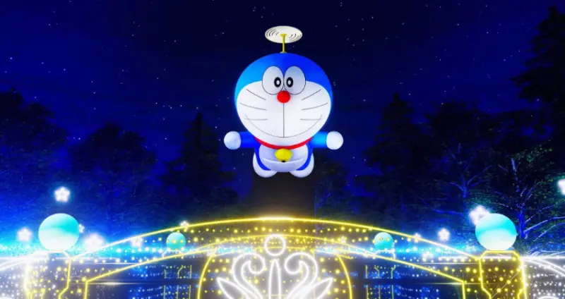 還有以電影中的橋樑和河流為靈感的主題燈飾，及在天空中飛翔超吸睛大型哆啦A夢氣球