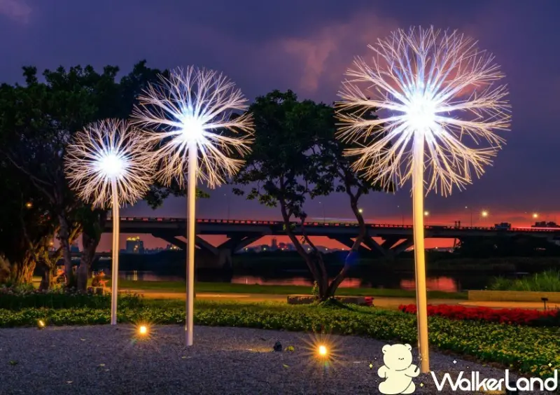 延平河濱公園花海夜間加碼 / WalkerLand窩客島整理提供 未經許可不可轉載