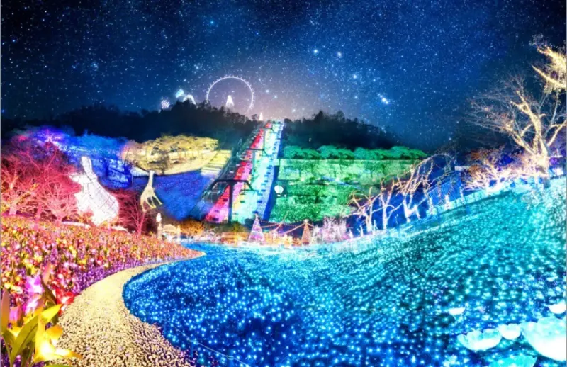 在山麓區的「燈光與音樂殿堂」中，可以在燈飾及雷射燈打造的幻想空間中，欣賞到彷彿哆啦A夢們正在進行音樂演奏的悠閒樂曲及閃爍的燈光動態燈飾秀