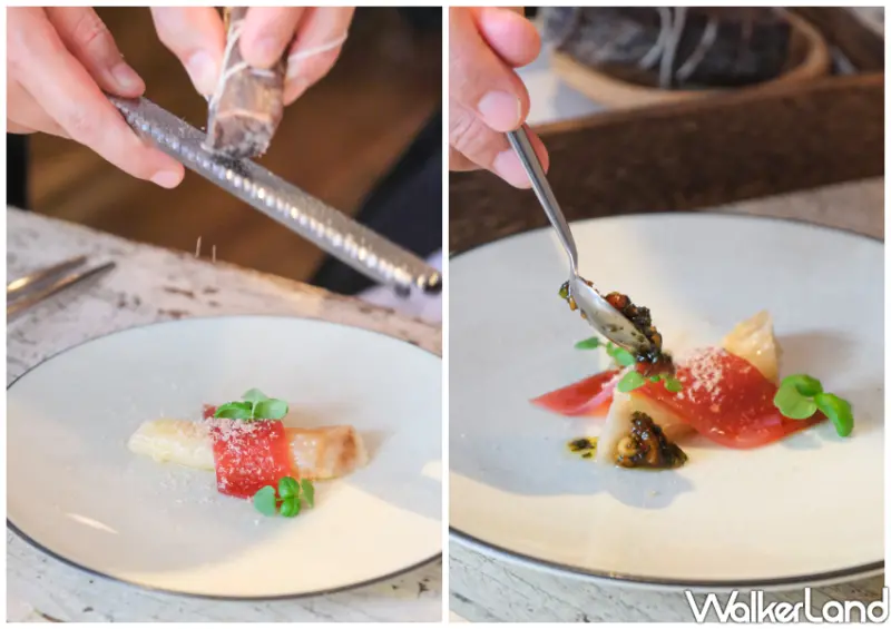 香色Ｘ小樂沐「茄子  鮪魚 香草」桌邊服務 / WalkerLand窩客島整理提供 未經許可不可轉載