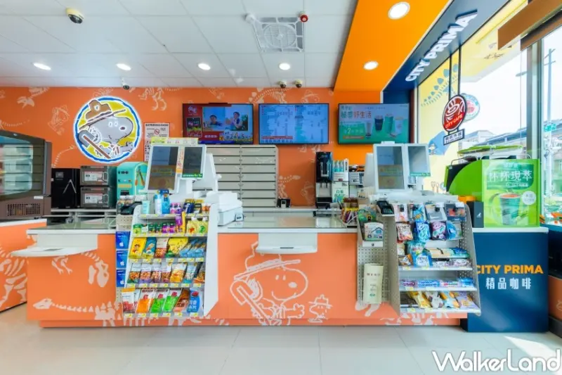 7-ELEVEN X考古恐龍史努比主題店 櫃檯 / WalkerLand窩客島整理提供 未經許可，不得轉載