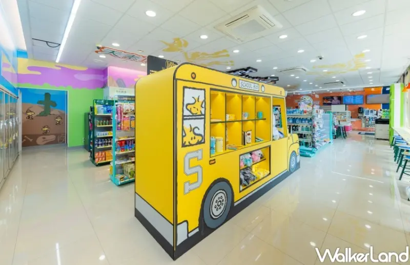 7-ELEVEN X考古恐龍史努比主題店 史努比校車 / WalkerLand窩客島整理提供 未經許可，不得轉載