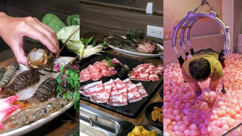 圓砌鴛鴦升降鍋物自由店-多達二十種蔬菜與火鍋料的自助吧吃到飽火鍋~高雄左營火鍋吃到飽還有真人夾娃娃機可以夾球換龍蝦