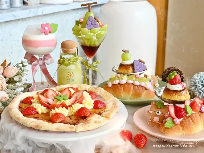 雛菊見｜台中超夢幻森林系網美餐廳，冬季限定綠葡萄、草莓季絕美登場！每一道甜點都超美～