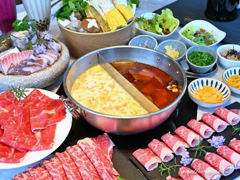 台中市南屯區有火鍋｜台中特色火鍋推薦，結合友善耕作農場新鮮食材，湯頭還有抹茶牛奶鍋，甜點是手沖豆花～