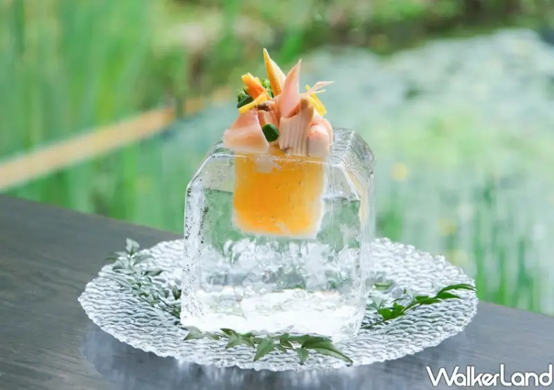 虹夕諾雅 谷關「在地鱒魚冰磚料理」/ WalkerLand窩客島整理提供 未經許可不可轉載。