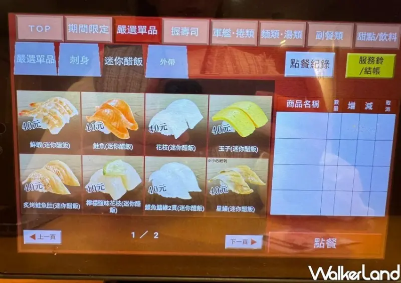 壽司郎迷你醋飯 / WalkerLand窩客島整理提供 未經許可不可轉載。