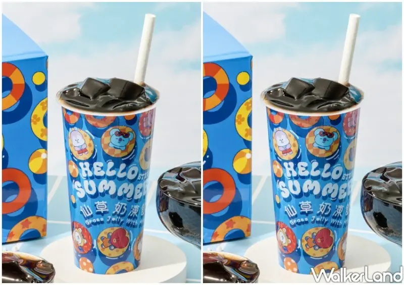 黑丸嫩仙草 BT21仙草奶凍飲 / WalkerLand窩客島整理提供 未經許可不可轉載。