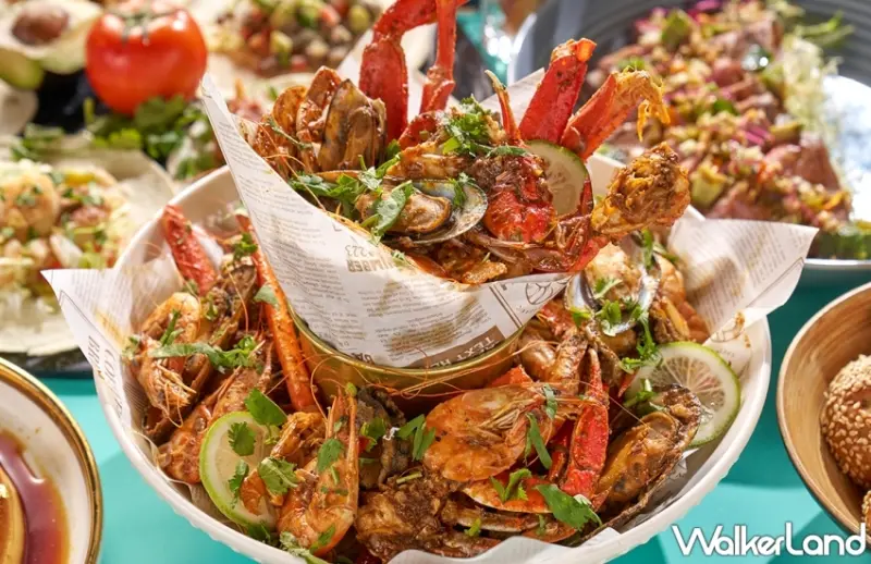 彩虹座「超狂手抓海鮮桶」松葉蟹、鮑魚吃到飽