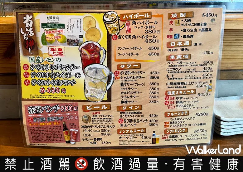 日本大阪平價居酒屋推薦「焼鳥のさくら」菜單一串不到7元