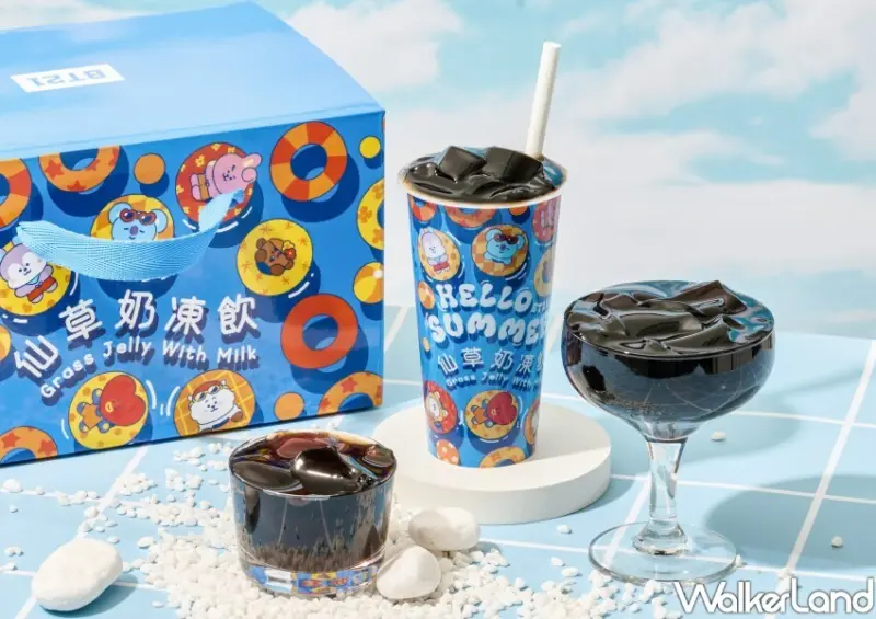 黑丸嫩仙草 BT21仙草奶凍飲 / WalkerLand窩客島整理提供 未經許可不可轉載。