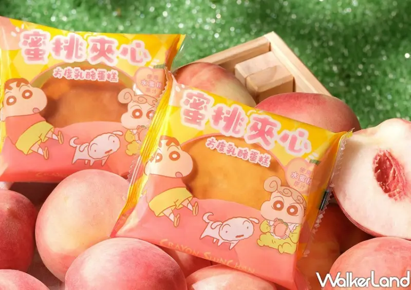 蠟筆小新 蜜桃夾心方度乳酪蛋糕  / WalkerLand窩客島整理提供 未經許可不可轉載。