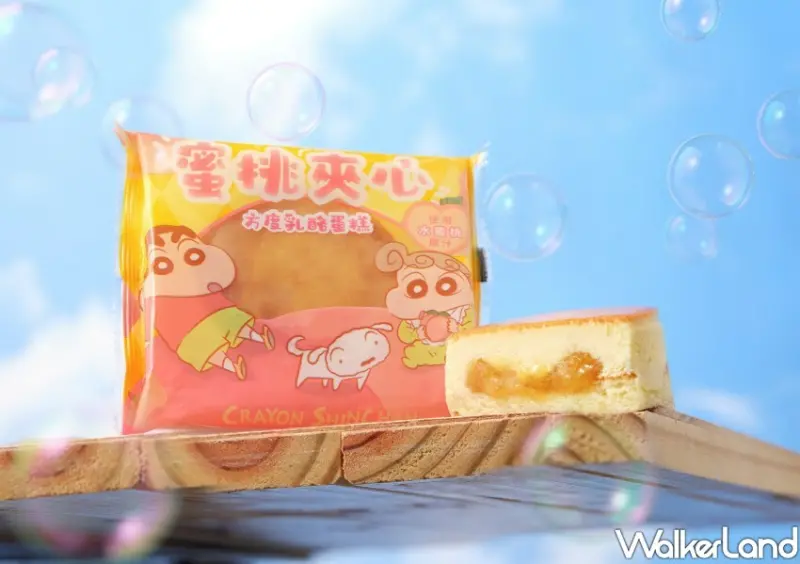 蠟筆小新 蜜桃夾心方度乳酪蛋糕  / WalkerLand窩客島整理提供 未經許可不可轉載。