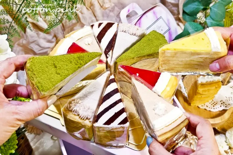 台中千層蛋糕拼盤超吸睛!2度C Ni Guo限量玫瑰荔枝千層同步推薦 - 棉花糖的天空