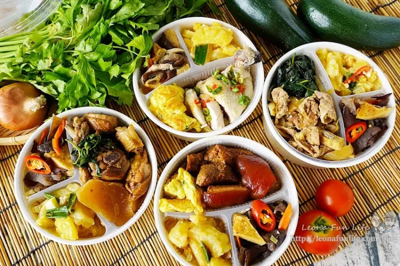 台中便當推薦|溢香美村傳統料理私廚便當-鮮嫩白斬雞、美味梅干扣肉，低油低鹽家常菜色，吃得美味又健康|外