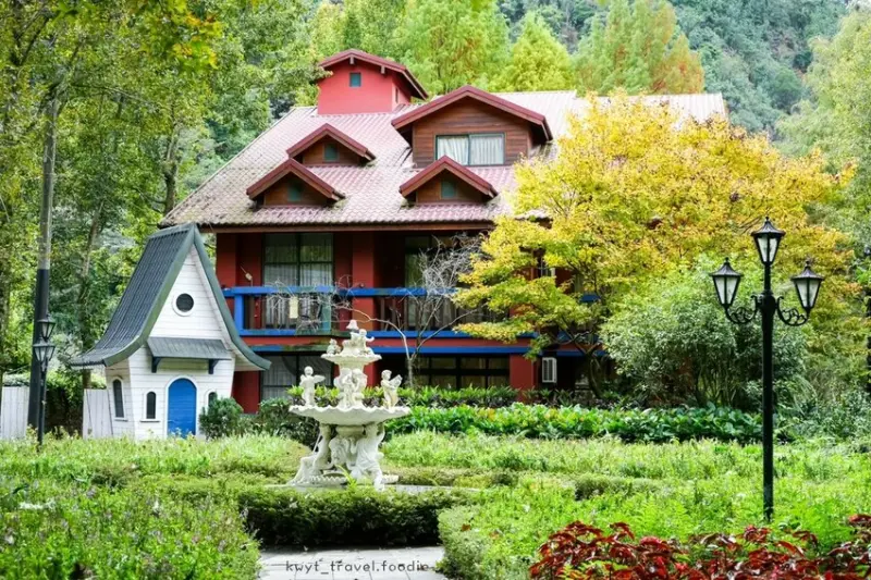 【楓樺台一渡假村】南投住宿推薦，萬坪南投落羽松秘境，親子沙坑、游泳池，採草莓、DIY伴手禮！4.2顆星高評價