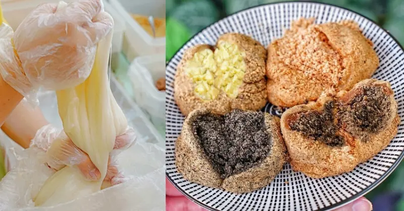 現點現做古早味手工麻糬！每顆都是大大大爆餡，招牌麻糬一次包進三種料，鹹口味也超級好吃