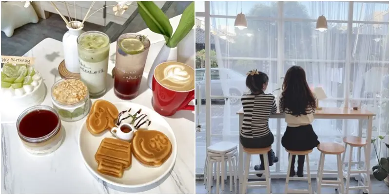 竹東最新清新純白咖啡廳。深受年輕人喜愛的手作甜點