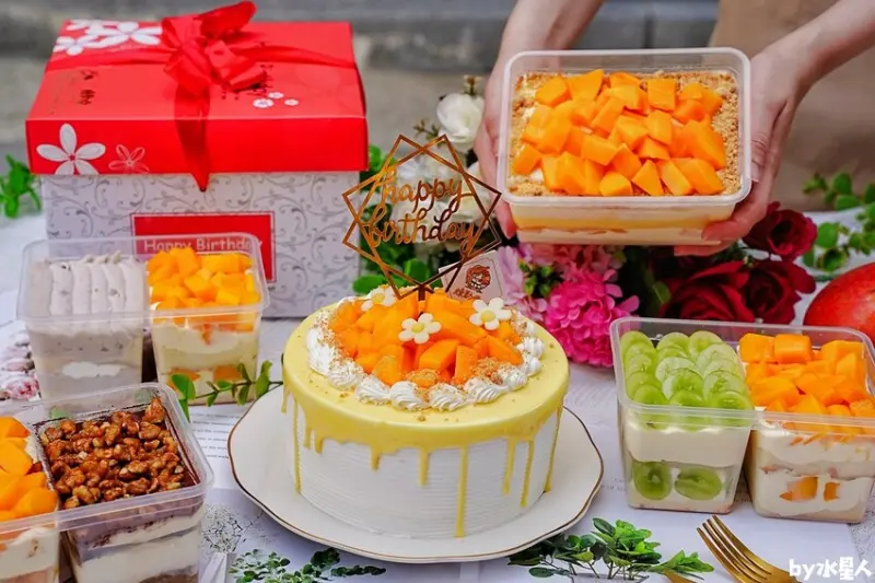 一年只賣4個月！超狂滿料芒果寶盒蛋糕，全台首創雙拼口味雙重享受，現點現做超新鮮