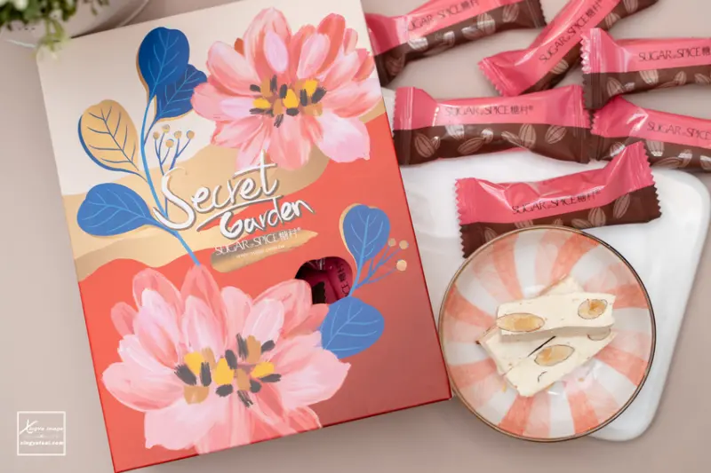 宅配｜年節禮盒推薦【糖村 Sugar&Spice】紫綻花賞禮盒 - 法式牛軋糖 / 牛軋餅-蔥鹽風味 - 快門下的幸福