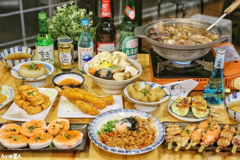 修車廠吃串燒關東煮！銅板價15元起，無限續湯喝到飽，免費毛豆隨你夾，燒酒雞鍋新登場