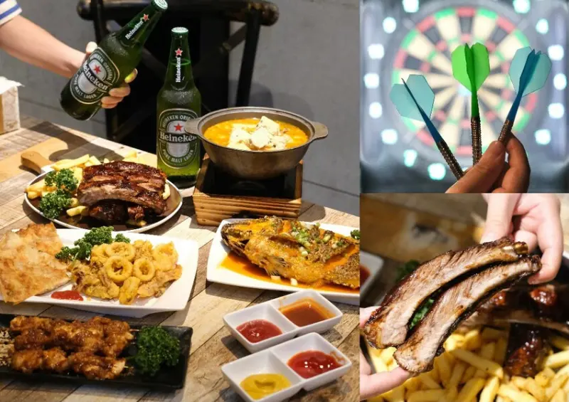 台中美食|挑戰台中後火車站最潮聚餐地，「醬好台式餐酒館 」大嗑南洋味熱炒料理，還能爽玩KTV和飛鏢機超過癮!肉依小姐吃什麼