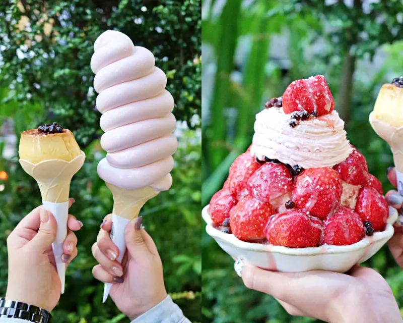 台南冰店「清水堂」各位觀眾!草莓冰上市啦~還有巨無霸霜淇淋、炙燒布丁甜筒也好好吃♥台南美食|台南中西區美食|台南草莓冰