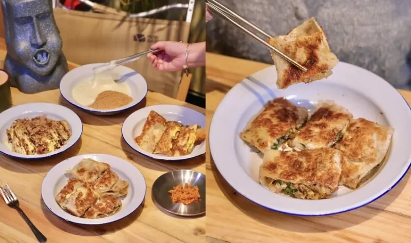 【台北美食】早安！一餅｜超CHILL露營風格早餐店，酥脆蛋餅夾滿餡料一吃上癮 ! - 肉依小姐吃什麼