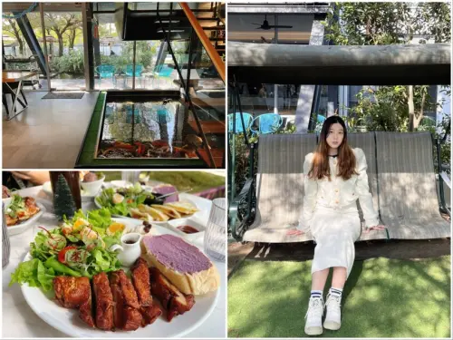 嘉義縣大林鎮嘉義一日遊景點咖啡廳推薦—楓丹白露Café ，童話故事森林造景讓你拍好拍滿，室內還有小池塘可以邊用餐邊欣賞