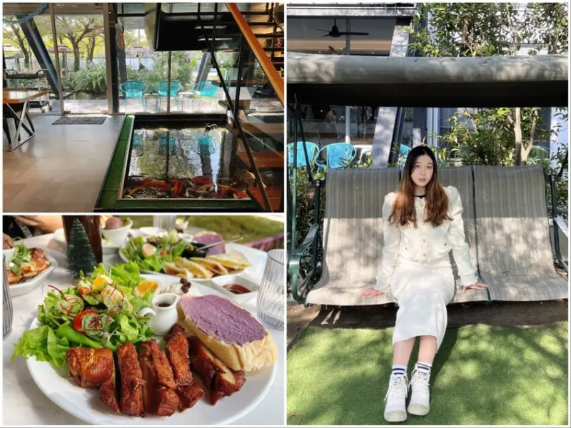 嘉義縣大林鎮嘉義一日遊景點咖啡廳推薦—楓丹白露Café ，童話故事森林造景讓你拍好拍滿，室內還有小池塘可以邊用餐邊欣賞
