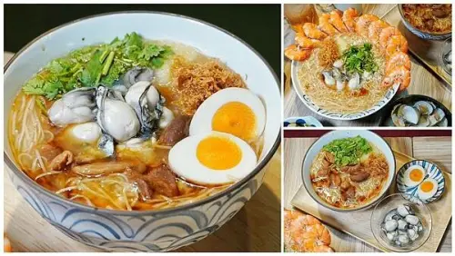 享來初-新竹北區美食推薦，東門市場超奢華麵線，來一碗季節限定蝦味鮮蚵麵線，整個海味十足超滿足