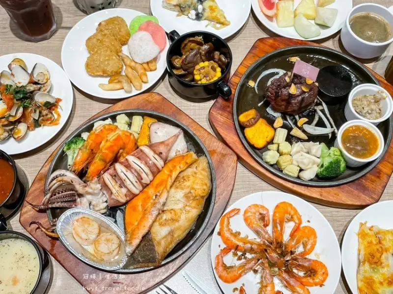 【牛室炙燒牛排大墩店】2021台中最新牛排吃到飽好吃嗎，299元起享用多達40種自助吧料理，現烤手作披薩│最新菜單