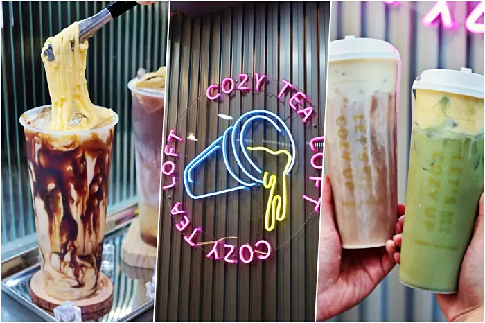 台南飲料外送【御私藏 Cozy Tea Loft】用喝的甜點!焦糖拉麵布丁奶茶，今夏拉麵布丁真的好夯啊~台南美食|台南飲料|成大美食