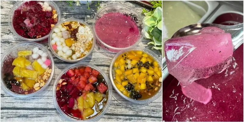 新竹四川冰粉. 抖音火紅美食！滿滿水果色彩繽紛的冰粉甜品！ 