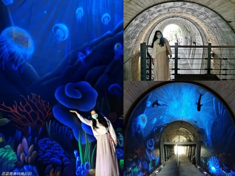 宜蘭景點｜台鐵舊隧道化身為夜光海底世界，夢幻3D海洋風隧道，適合散步和自行車輕旅行，就在【蘇東隧道自行車停駐廣場】