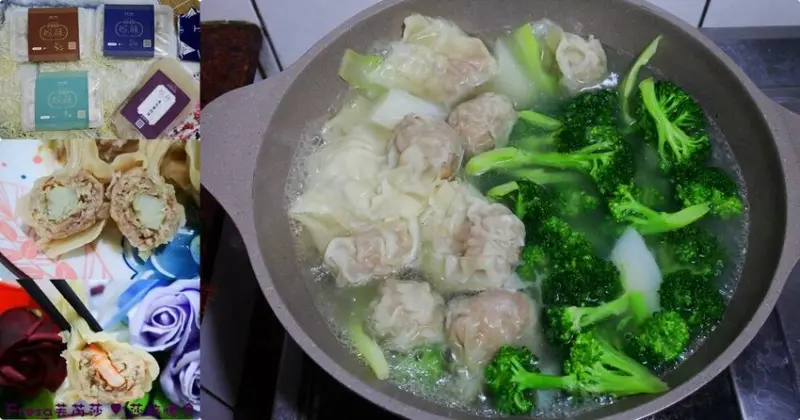 宅配餛飩【盼蒔】市售1.5倍大顆滿足感！鮮肉│鮮蝦│干貝餛飩大顆好料超飽滿.醇厚的雞白湯煮麵最對味│台中市