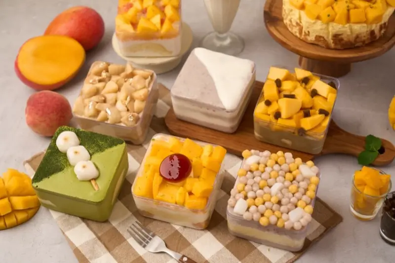 台北美食 芋芋甜點舖｜芒果控嗨翻!鐵觀音芒果巴斯克蹦出新滋味，限定紅玉烏龍水蜜桃太多汁~