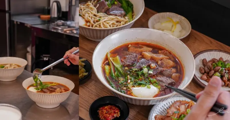 牛肉麵+溫泉蛋超有戲！傳承新竹老店好手藝，紅燒、川味麻香湯頭都好喝！-艾薇覓食趣