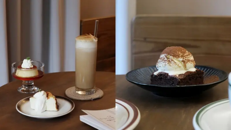 Edge Coffee小小咖啡廳，吃冰淇淋布朗尼配肉桂捲